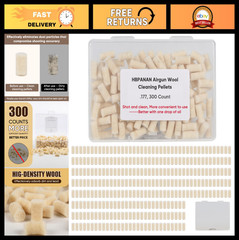 300 Count Cleaning Cotton Wool Felt Pellets for .22 .177 .25 Caliber – Storage B