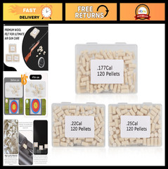 Airgun Cleaning Pellets .22 .177 .25 Caliber – 120 Count Cotton Wool Felt with B