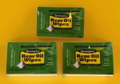 Remington Rem Oil Gun Wipe Cloths THREE PACKS Each Has A 6”x8” Wipe Made in USA