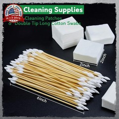Gun Cleaning Supplies – Cleaning Patches and Cotton Swabs, 6″ Long Cotton Swab &