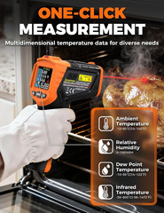 4 in 1 Temperature Gun 4 Types of Alarm Setting,-58-1472°F Measure Infrared/Amb