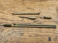 Vintage C.M. Powers Brass 3 Piece Gun Cleaning Rod Faries MFG CO. 12 Ga 20 Ga