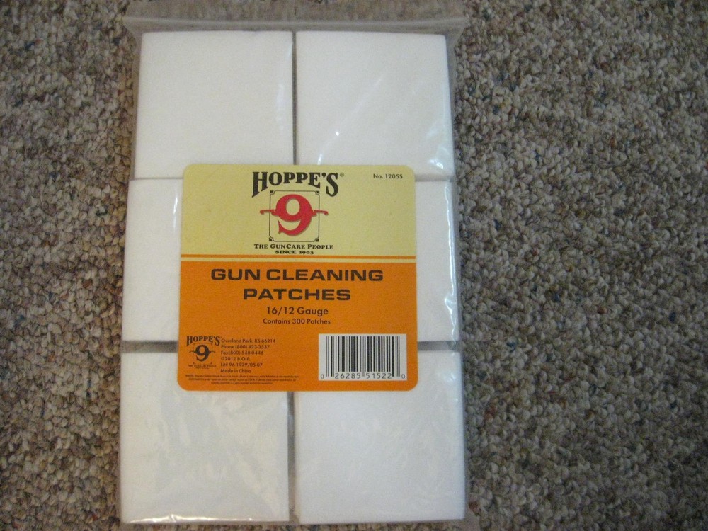Hoppe’s 12055 Gun Cleaning Patches 16/12 Gauge 300 2.75″X2.75″