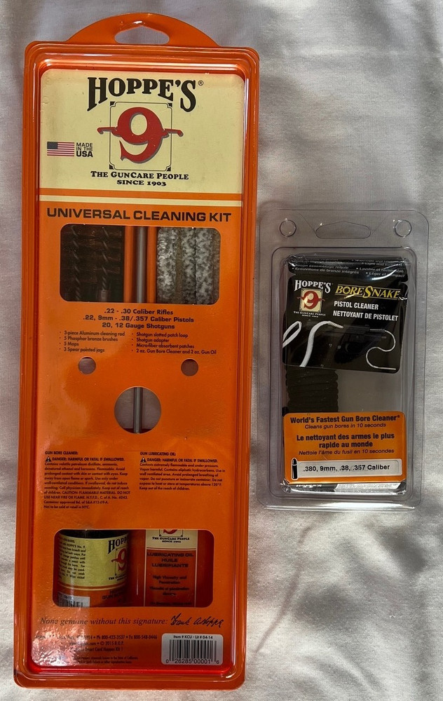 NEW Hoppe’s 9 Universal Gun Rifle pistol shotgun cleaning Kit & Bore snake