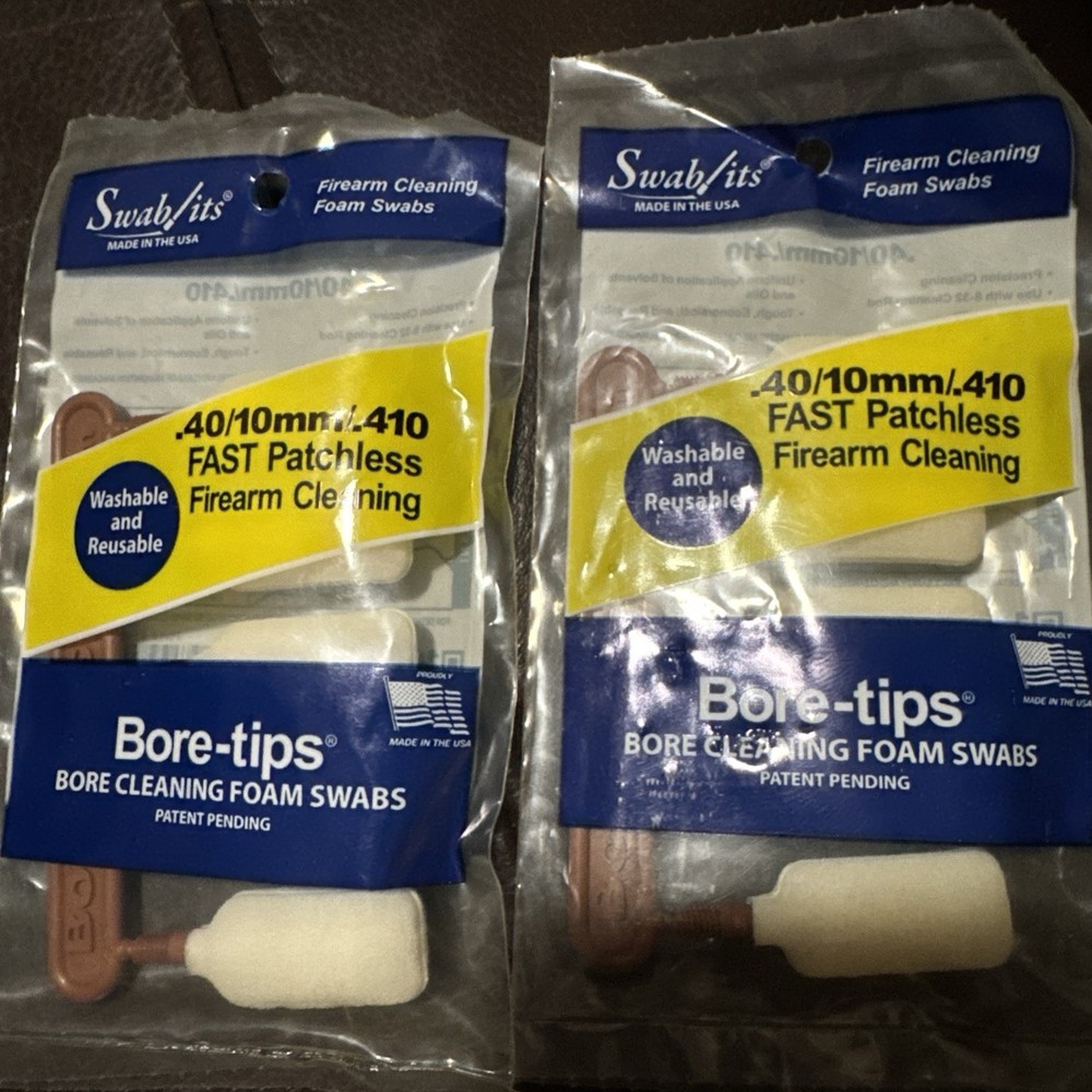 2 Packages Swab Its .40/10mm/.410 FAST Patches Cleaning Foam Swabs #41-4001