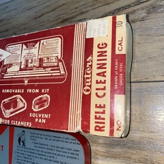 Vintage Outers Gunslick Rifle Gun Kit #477 30 & 22 Cal Red Metal Box Made In USA
