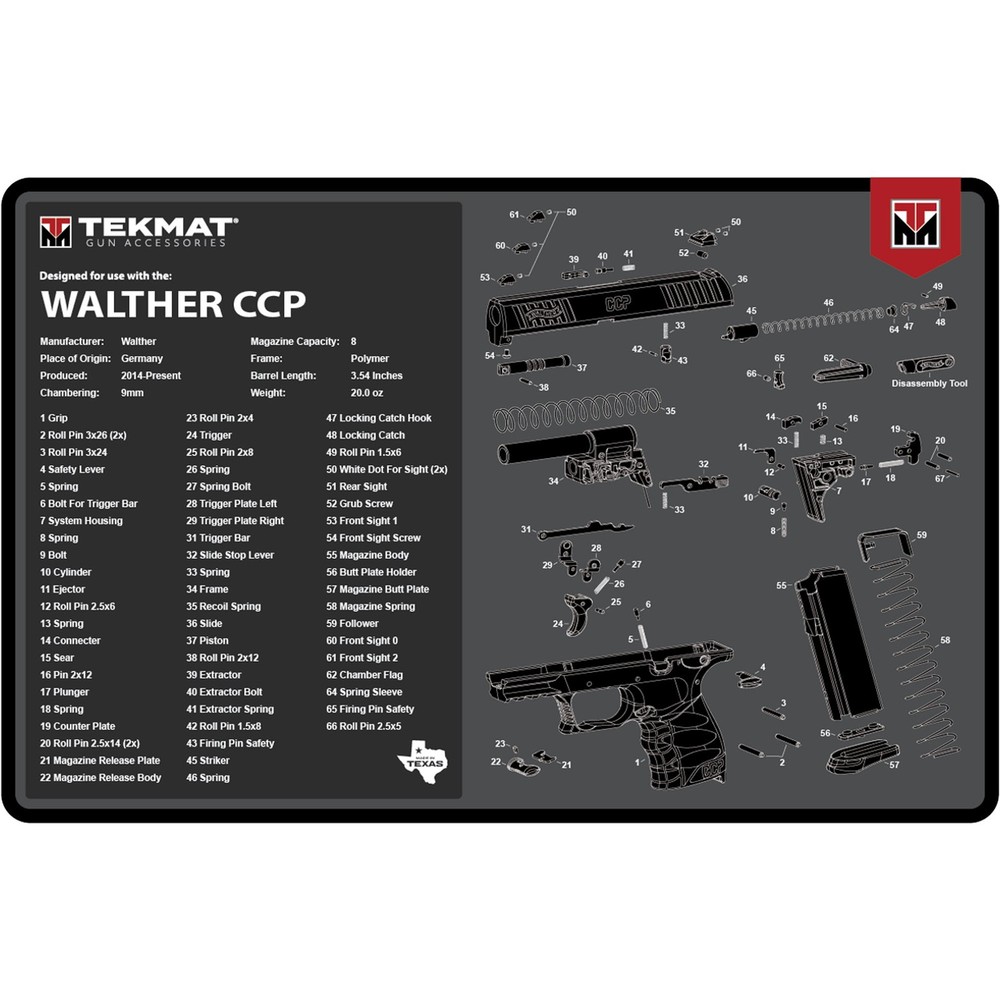 TekMat Original Gun Cleaning Mat – 17″ X 11″ – Walther CCP M2