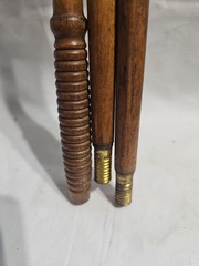 Vintage 3-Piece Wood & Brass Gun Cleaning Rod Shotgun Rifle Antique Firearm Tool