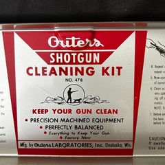 Vtg Outers No. 478 Shotgun Cleaning Kit, 16 Ga – 1960s Metal Case, Hunting Theme