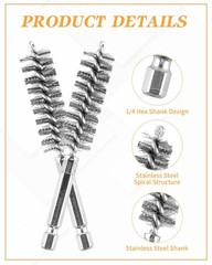 Stainless Steel Wire Bore Brush Set – 1/4 Inch Hex Shank