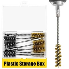 8 Pcs Bore Brush Set – Stainless Steel & Brass Cleaning Brushes for Drills, 1/4″