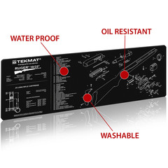TekMat Ruger 10/22 Cleaning Mat 12×36 Armorer Bench Mat with Parts Diagram Black