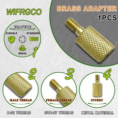 3 Pack Gun Cleaning Rod Fitting Adapter Set Short Gun Brass Adapter 540 832 1…