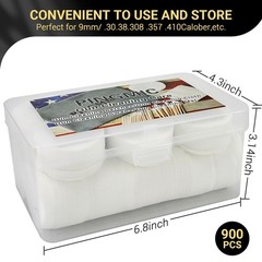 Thick Cleaning Pads 900PCS with Storage Box – Round Cleaner for 9mm, .22, .38…