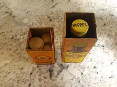 Vintage Hoppes Full Solvent Bottle & Box Plus No.1 Box of .22 Caliber Patches