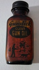Vintage GUN SLICK Empty Clear GUN OIL Bottle.