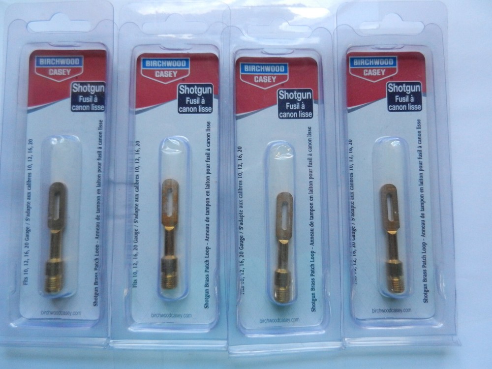 Birchwood Casey Shotgun Brass Patch Loop; 4 Pk; Fits 10, 12, 16, 20 Ga; 41372