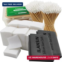 1000PCS Patches+ 200PCS Pointed/Round Swabs+ 2PCS Gun Cloths, Lint Free Gun Clea