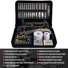 Deluxe Gun Cleaning Kit with Brass Brushes Rods and Mops 17 to 50 Calibers