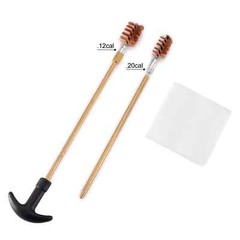 .20 .12Ga Shotgun Cleaning Kit with T-Handle Cleaning Rods Converter Brushes Mop