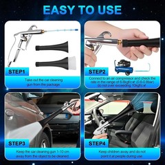 2 Nozzles Air Cleaning Gun, Dry Cleaning Gun Quickly Blasts Dust, Dirt and Gr…