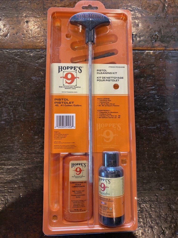 Hoppe’s Pistol Cleaning Kit with Aluminum Rod .40 .41 Caliber Pc040B