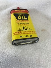 Vintage Outers 445 Gun Oil Empty Metal 3 Oz. Handy Household Oiler Can