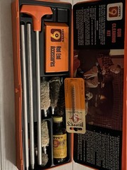 Hoppe’s .22 Cal Gun Cleaning Kit w/ Orange Case, Rod, Brush, Patches, Solvent