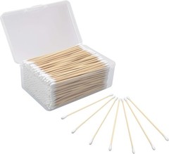 6 Inch Cotton Gun Cleaning Swabs with Bamboo Handle Double Ends Tips 500pcs