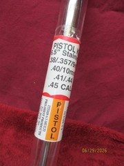 PRO-SHOT Products, USA, 6.5″ Stainless Pistol Cleaning Rod, 38 to 45Cal.