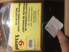 High-Quality 38-.45 Cal Cotton Cleaning Patches – 500 Patches in Poly Bag