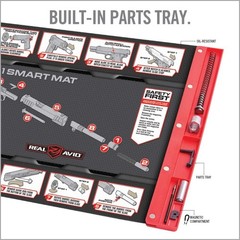 Oil-Resistant 19×16 Smart Gun Cleaning Mat with Magnetic Parts Tray & Guides