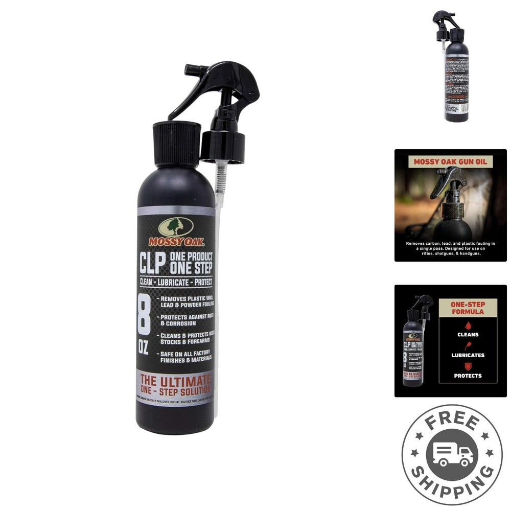Effortless Gun Care: Mossy Oak 8 Oz CLP Oil – Cleaner, Lubricant & Protectant