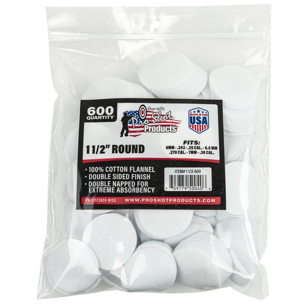 Gun Cleaning Patches – 600 Count – 1 1/2 Inch – Round