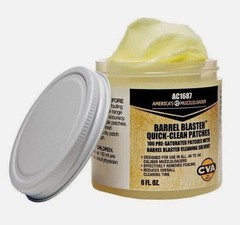 CVA Barrel Blaster Quick Clean Patches Pre-Saturated 100 Count 6Oz Cotton AC1687