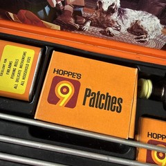 VINTAGE Hoppe’s No. 9 Gun Cleaning Kit In Case Cardboard Sleeve Oil Can Patches