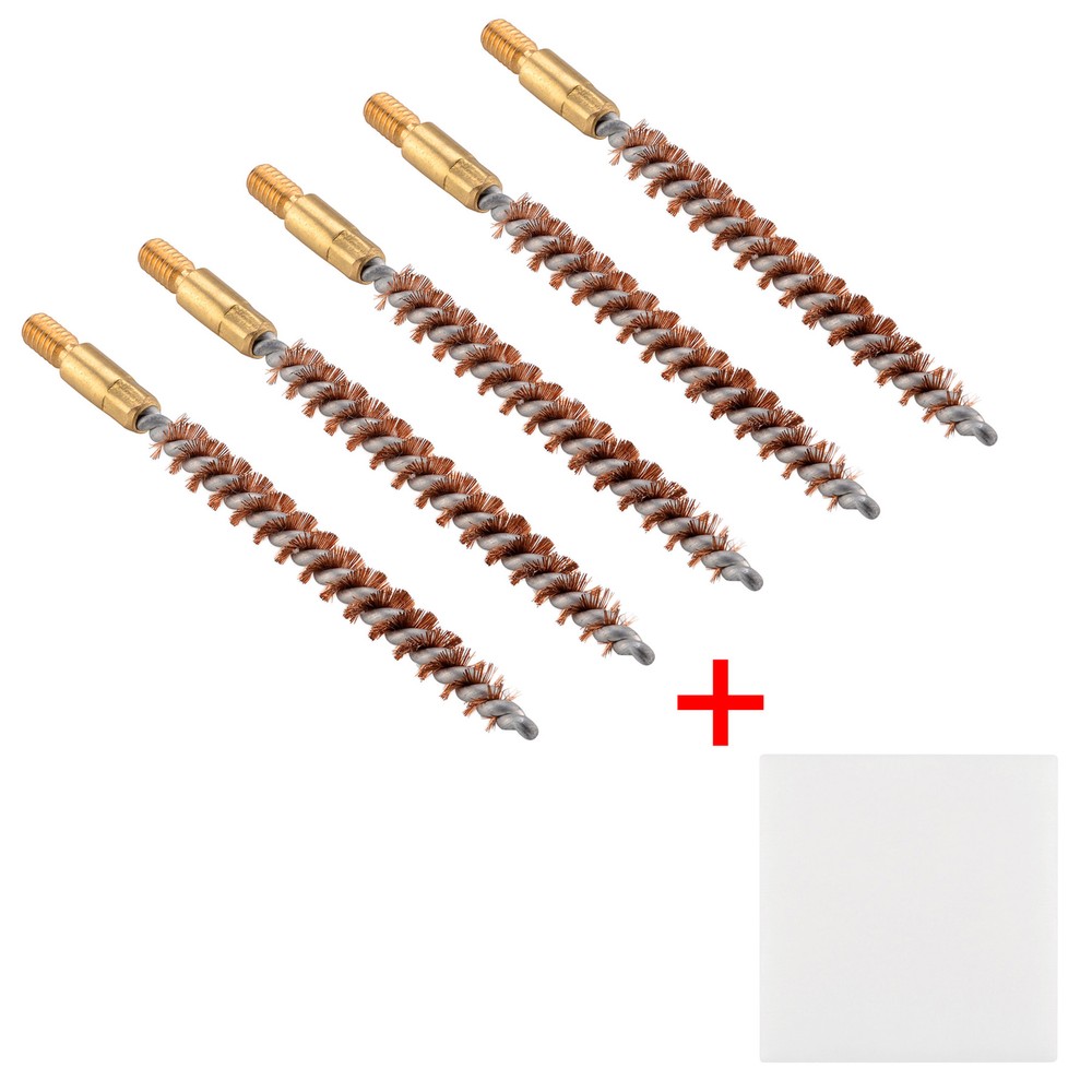 5 X 3” Bronze Bristle Bore Cleaning Brush .22 Cal 8×32 Thread with 50 Patches