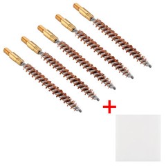 5 X 3” Bronze Bristle Bore Cleaning Brush .22 Cal 8×32 Thread with 50 Patches
