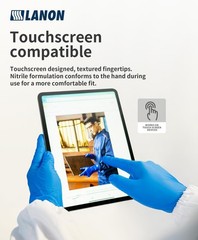 LANON Nitrile Gloves – Food-Safe, Chemical Resistant, Powder-Free, Textured, Sma