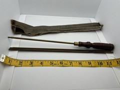 Vintage Gunslick .22 Cal Rifle Cleaning Rod Set Brass Wood Handle Bag USA NJ