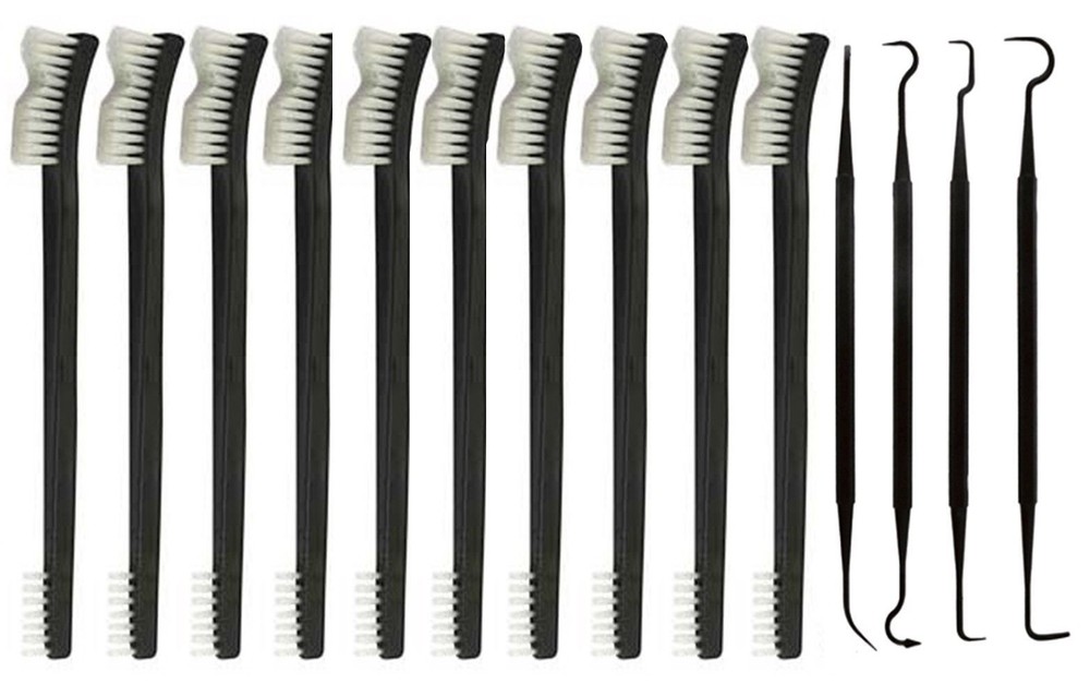 New 14pc 7″ Double Ended Gun Cleaning Brush + Double Ended Picks Combo Set