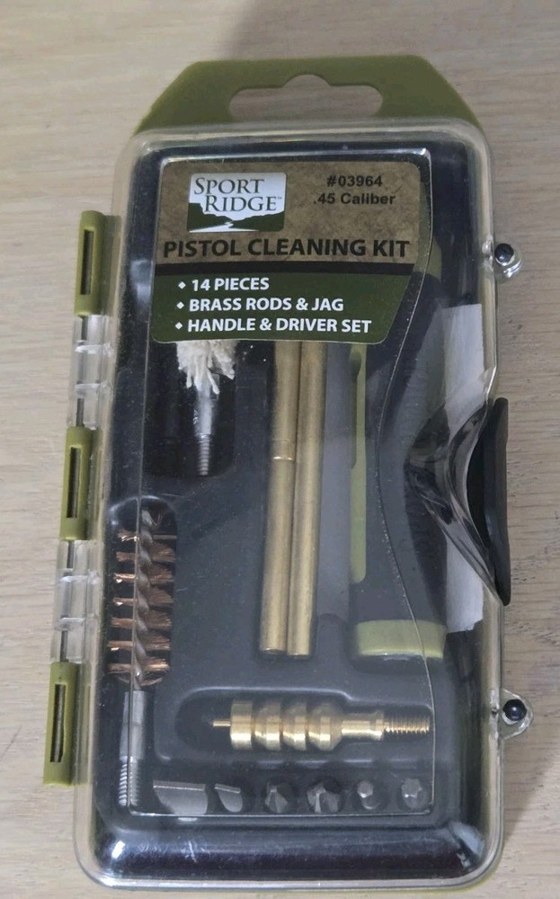 Sport Ridge Pistol Cleaning Kit .45 cal 14 Pieces Brass Rods & Jags #03964