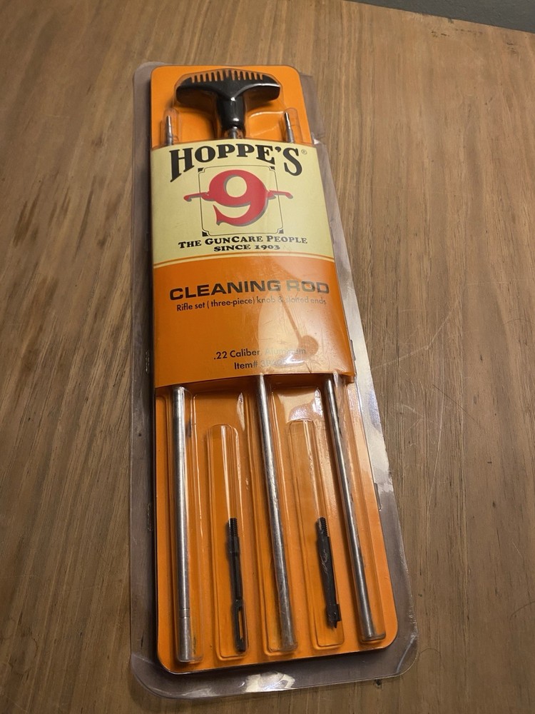 Hoppe’s 3PA22 Rifle Cleaning Rod 22 Cal Aluminum 3-Piece Poly Bag