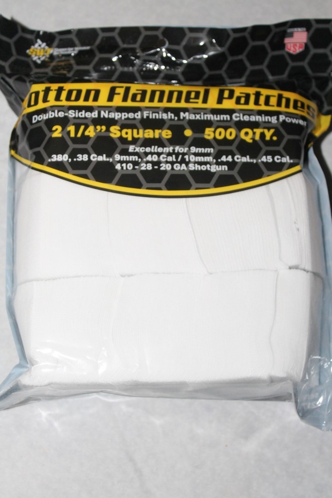 Pro Shot Cotton Cleaning Patches 2 1/4 ” SQ 38 9mm 40 45 500 Count $4 shipping