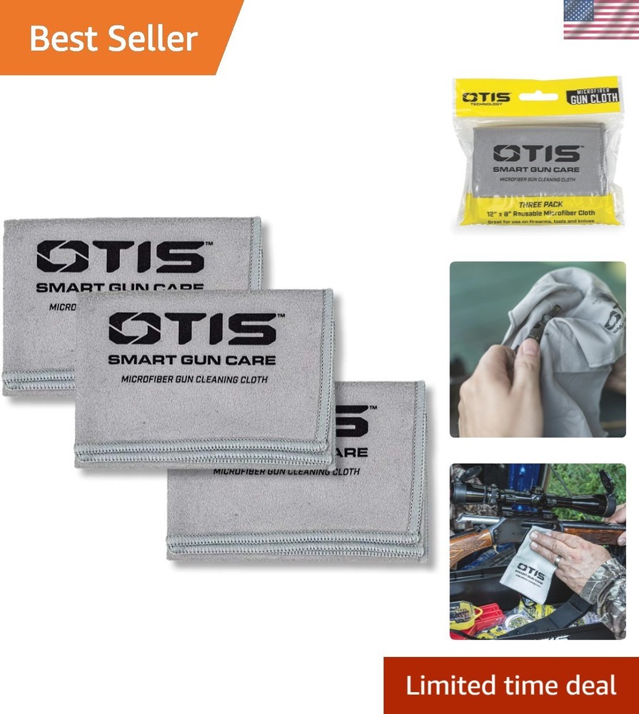 3 Pack Microfiber Gun Cloths 12×8 – Perfect for Firearms & Protective Cleaning