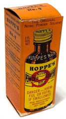 Vintage Hoppe’s No.9 Nitro Powder Solvent Bore Cleaner Empty Bottle in Box