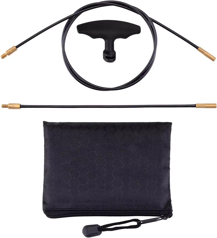 Flexible Threaded Bore Cleaning Coated Cable Set 8″, 33″ for Pistol Rifle in Zip
