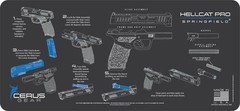 Springfield® Hellcat Pro Instructional Gun Mat Jumbo 12″ X 27″ Cerus Gear Grey