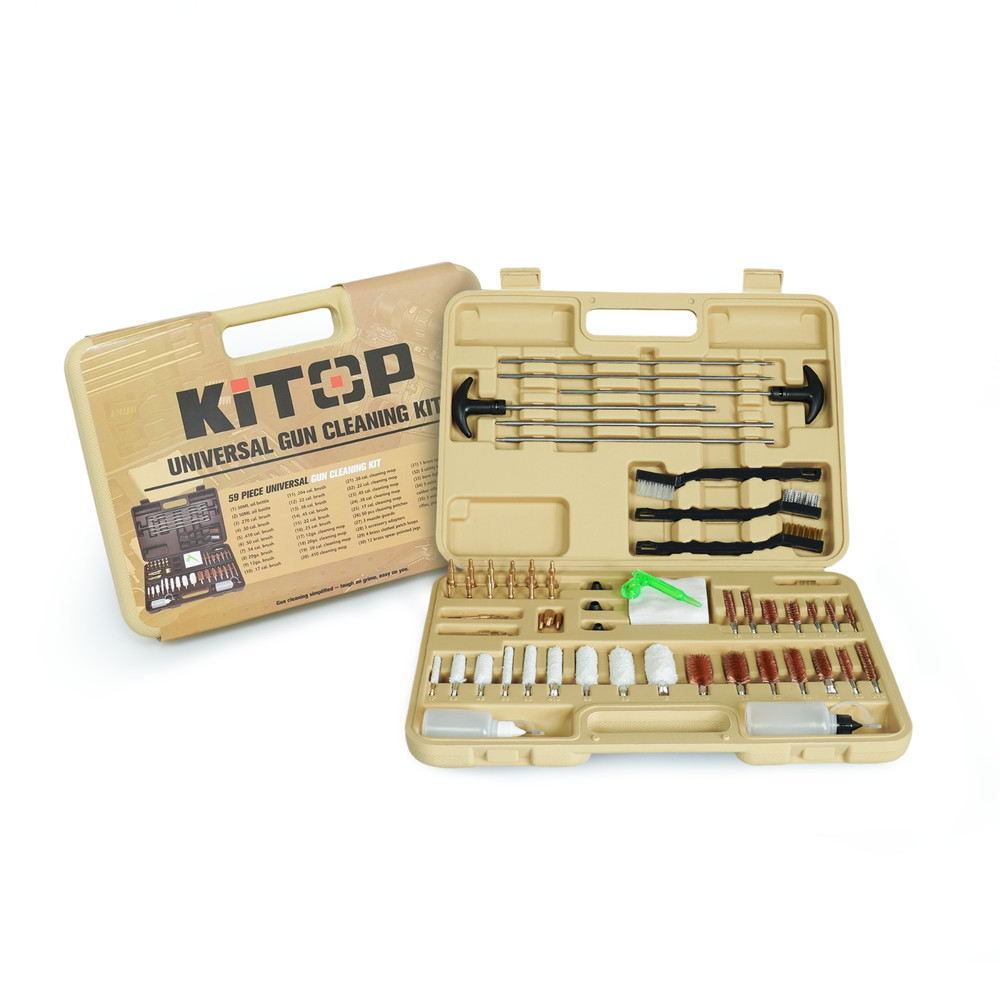 59 Pcs Universal Premium Gun Cleaning Kit Rifle Pistol Shotgun for All Caliber