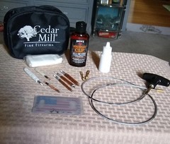 Cedar Mill Fine Firearms cleaning kit Bore Snake CLP pistol/rifle compact case